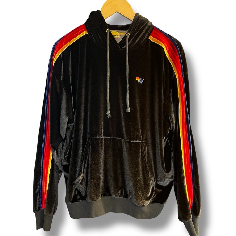 Aviator Nation Classic Relaxed Velvet Hoodie Women's Small